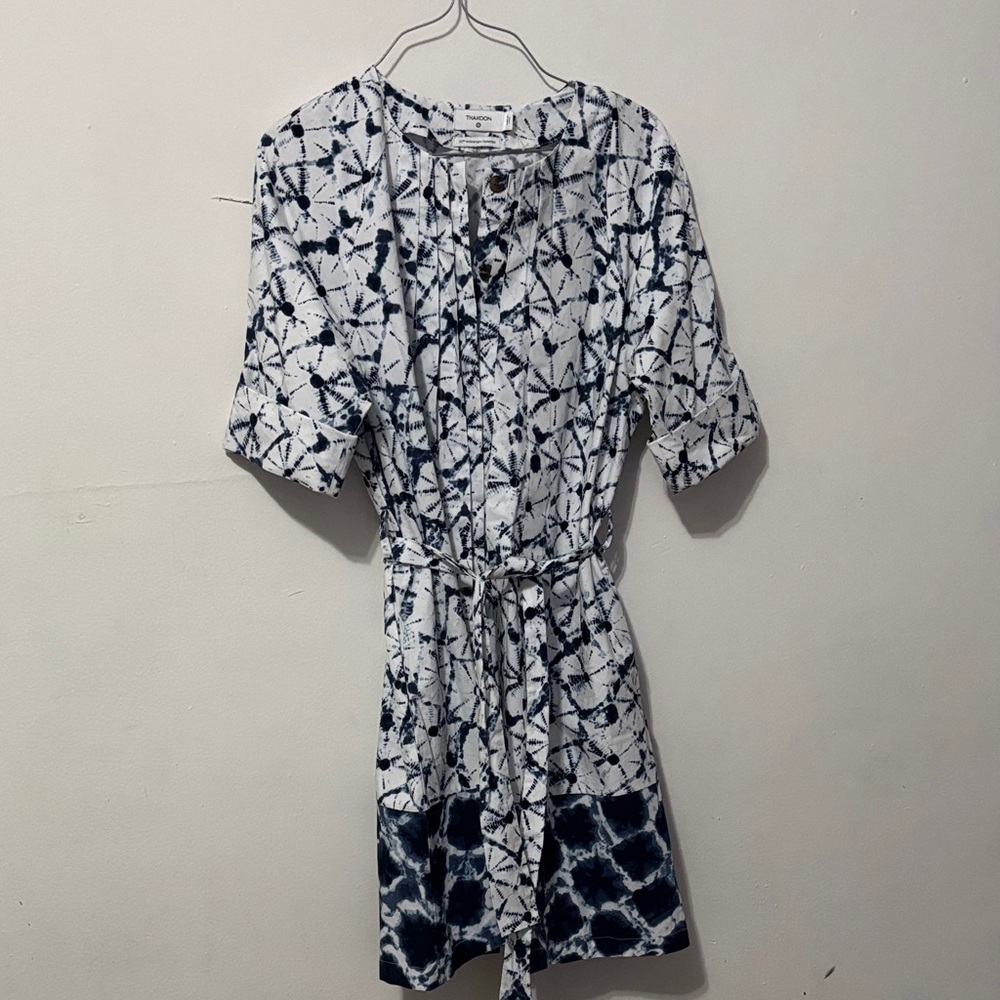 Thakoon Black and White Tie-Dye Mini Dress
